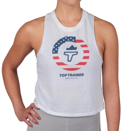 American Flag Crop Tank